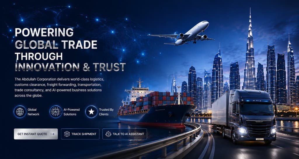 Global logistics — cargo ship, freight transport, and connected trade networks at night
